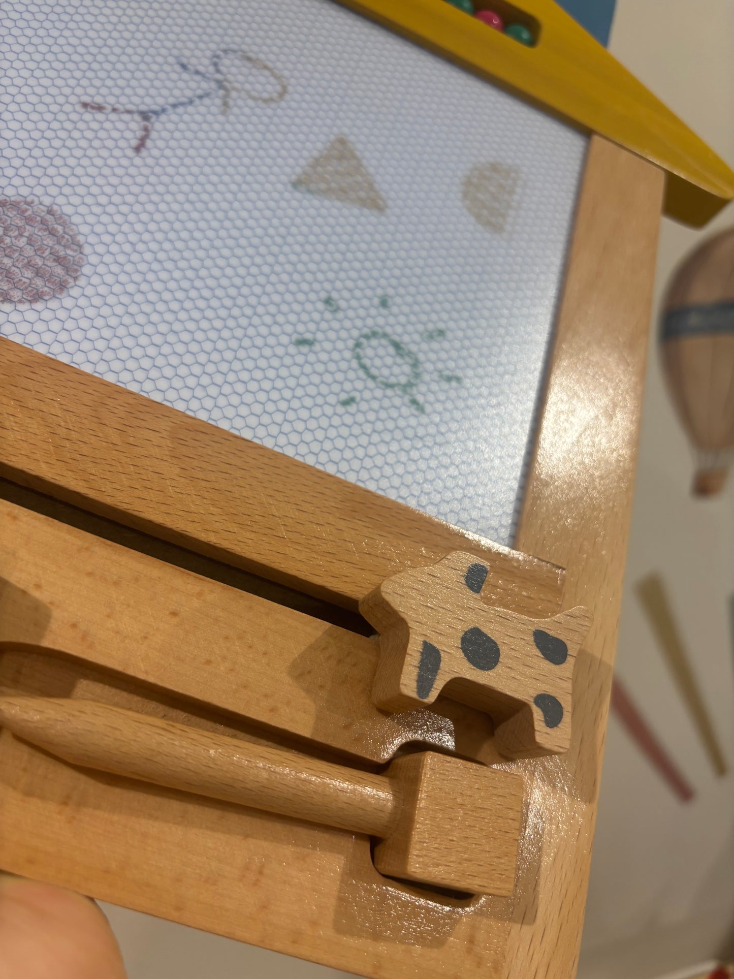 Wooden Magnetic Drawing Board with Shapes