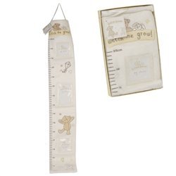 Soft Fabric Baby Height Chart With Embroidered Bears & Photo Holders