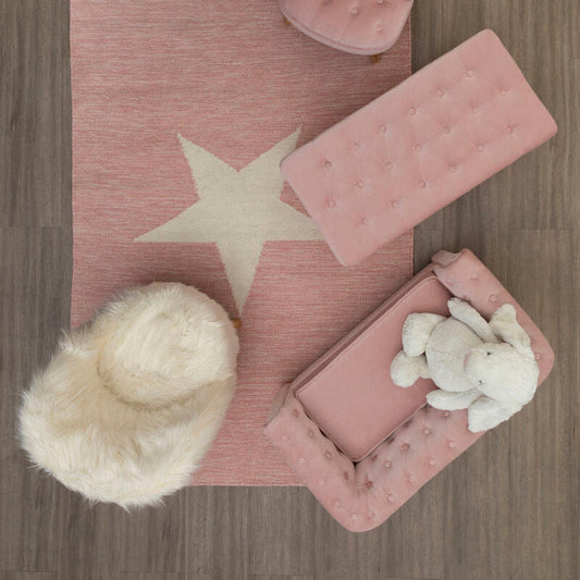 Kids White Faux Fur Chair with Wooden Legs