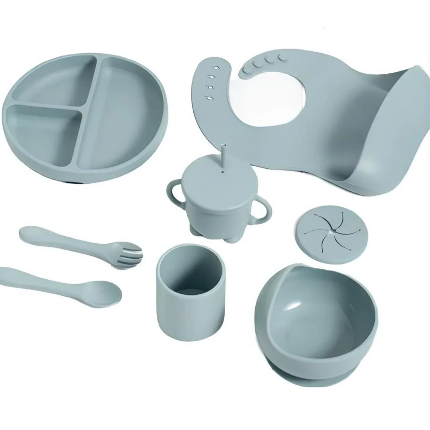 Ensemble d'alimentation en silicone BLW Essentials - Bleu foncé
