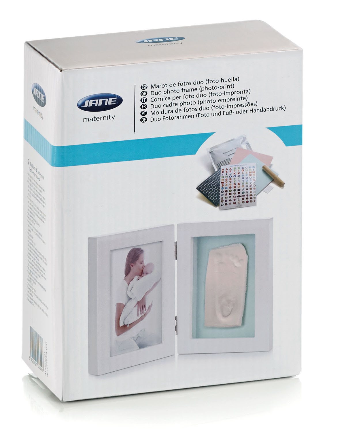 Baby Photo Frame with 2 Segments (Photo and Clay Print for Hand or Footprint)