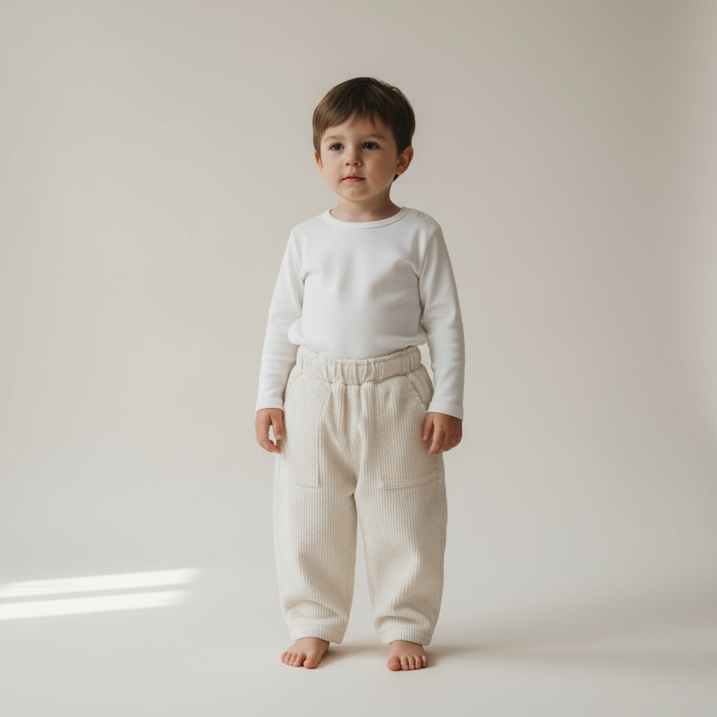 Fleece-Lined Corduroy Baby Trousers