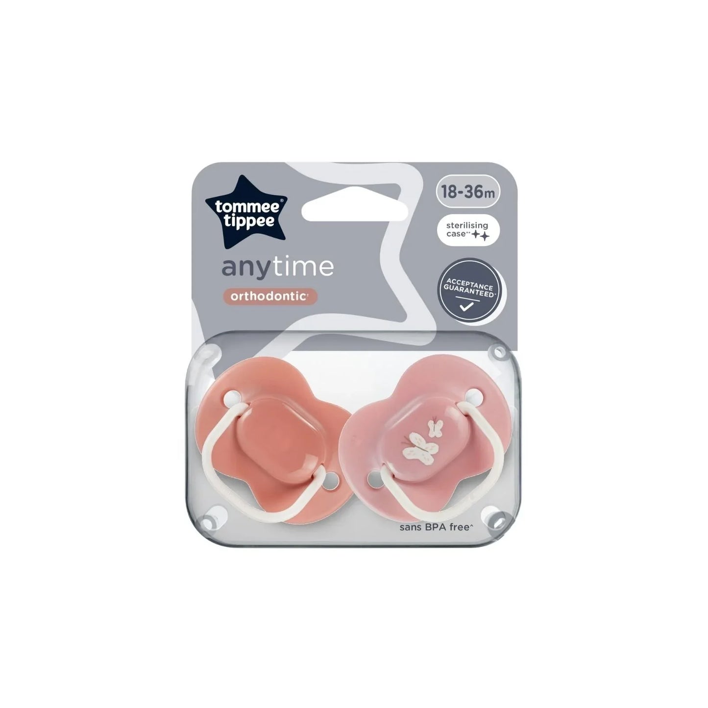 Sucette Tommee Tippee Anytime 18-36 mois, lot de 2, assorties