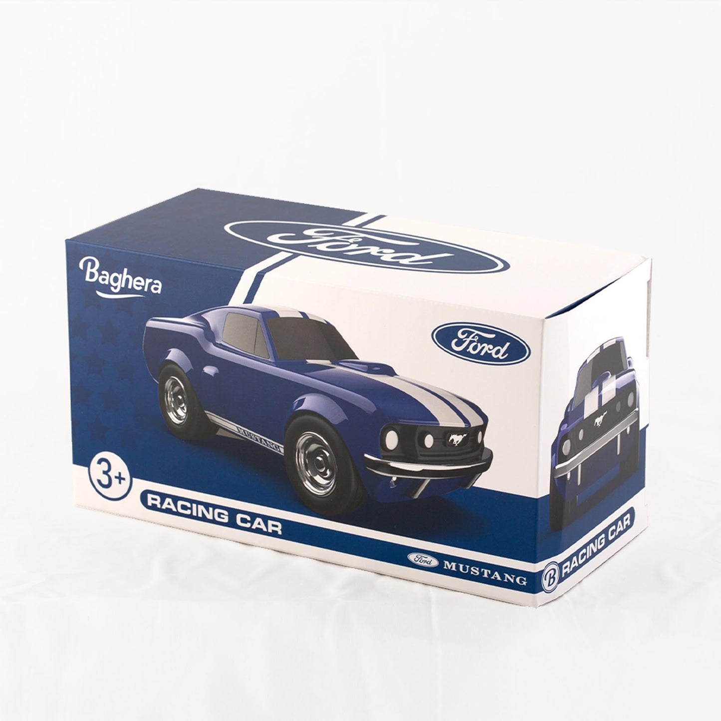 Voiture jouet Ford Mustang de course bleue
