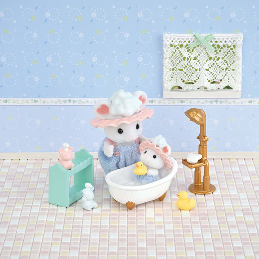 Coffret de jeu Sylvanian Families Bain à bulles Frères et sœurs pour les enfants de 3 ans et plus