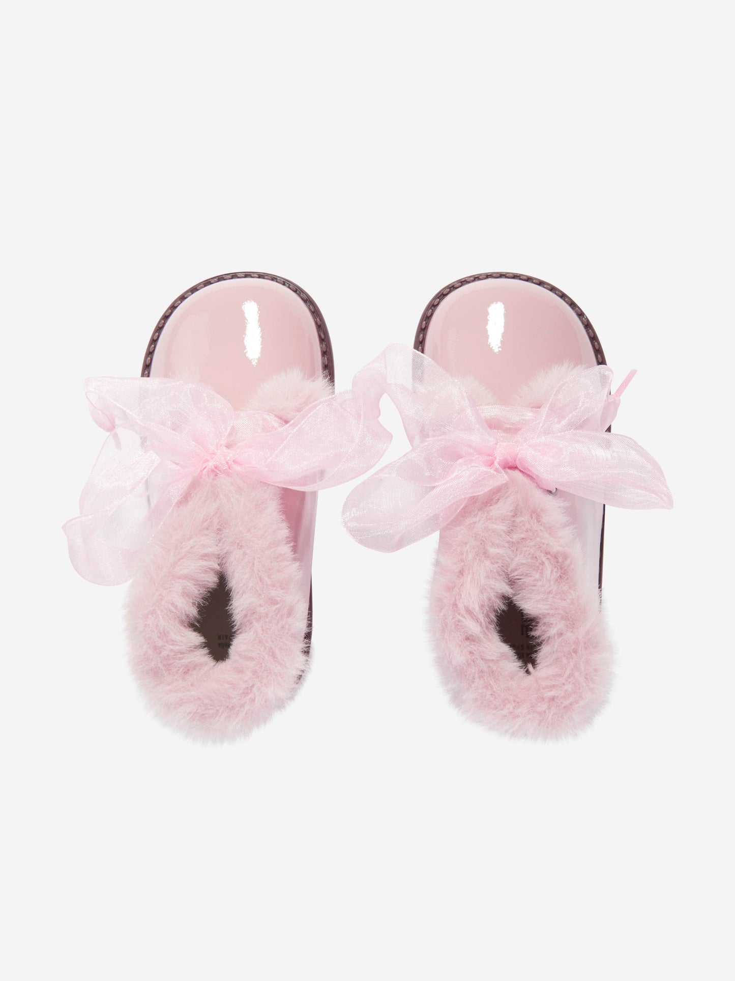 Andanines Girls Patent Leather Boots in Pink
