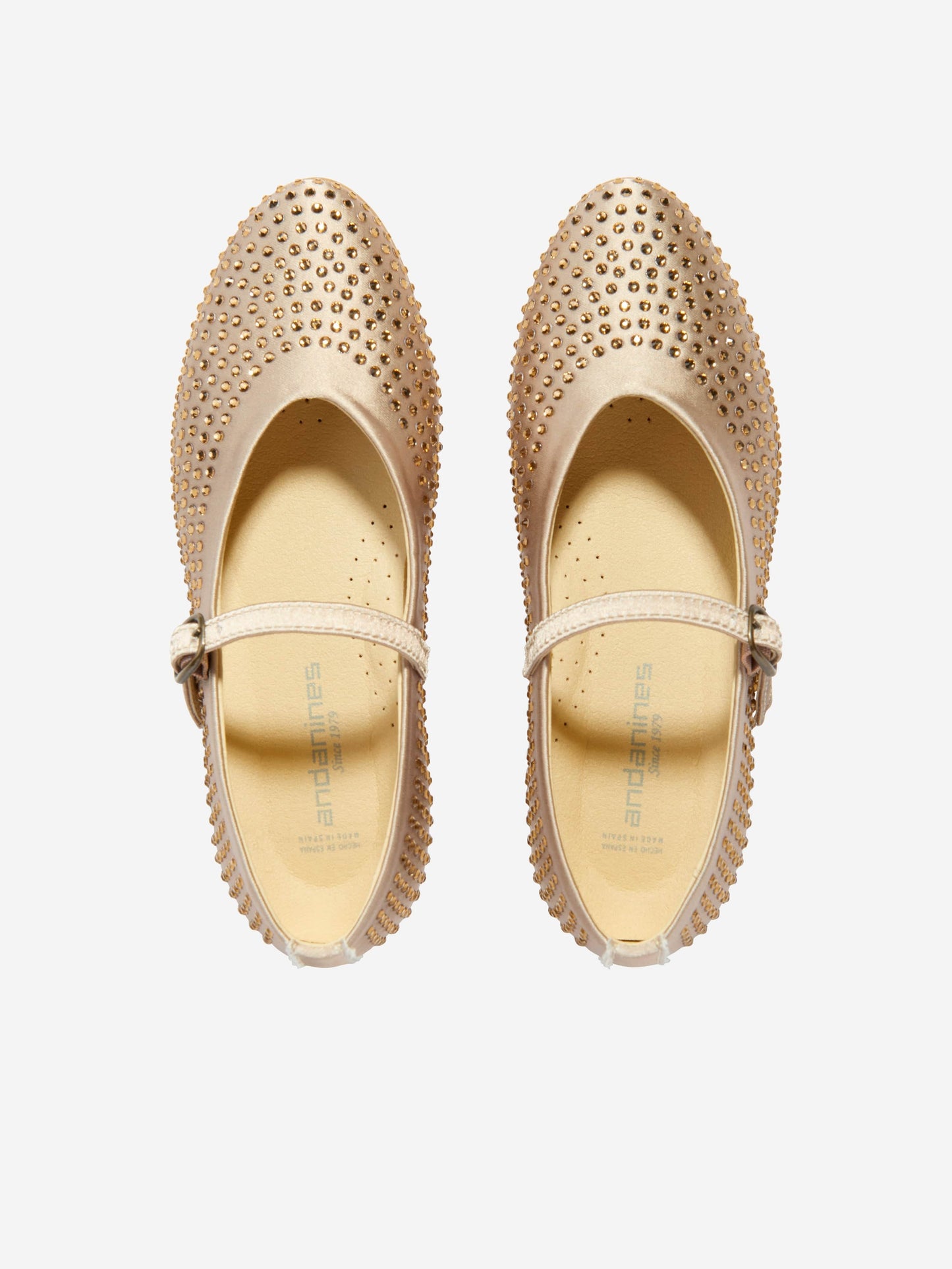 Andanines Girls Diamante Shoes in Gold