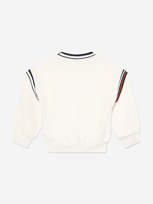 Emporio Armani Kids Logo Sweatshirt in Ivory