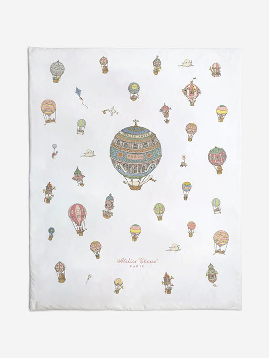 Atelier Choux Baby Reversible Hot Air Balloons / Carousel Quilt in Blue (130cm)