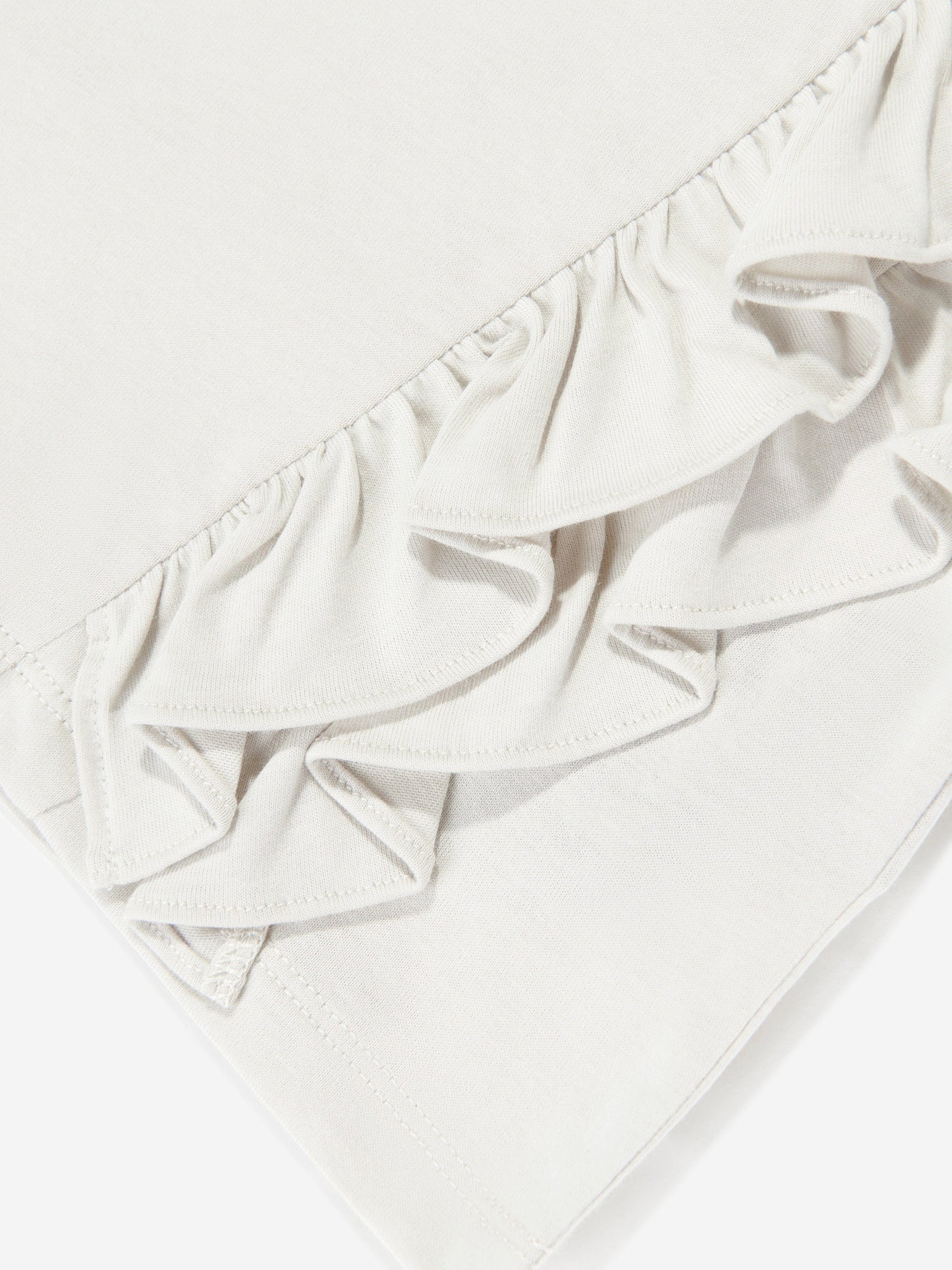Balmain Girls Logo Ruffle Top in Beige
