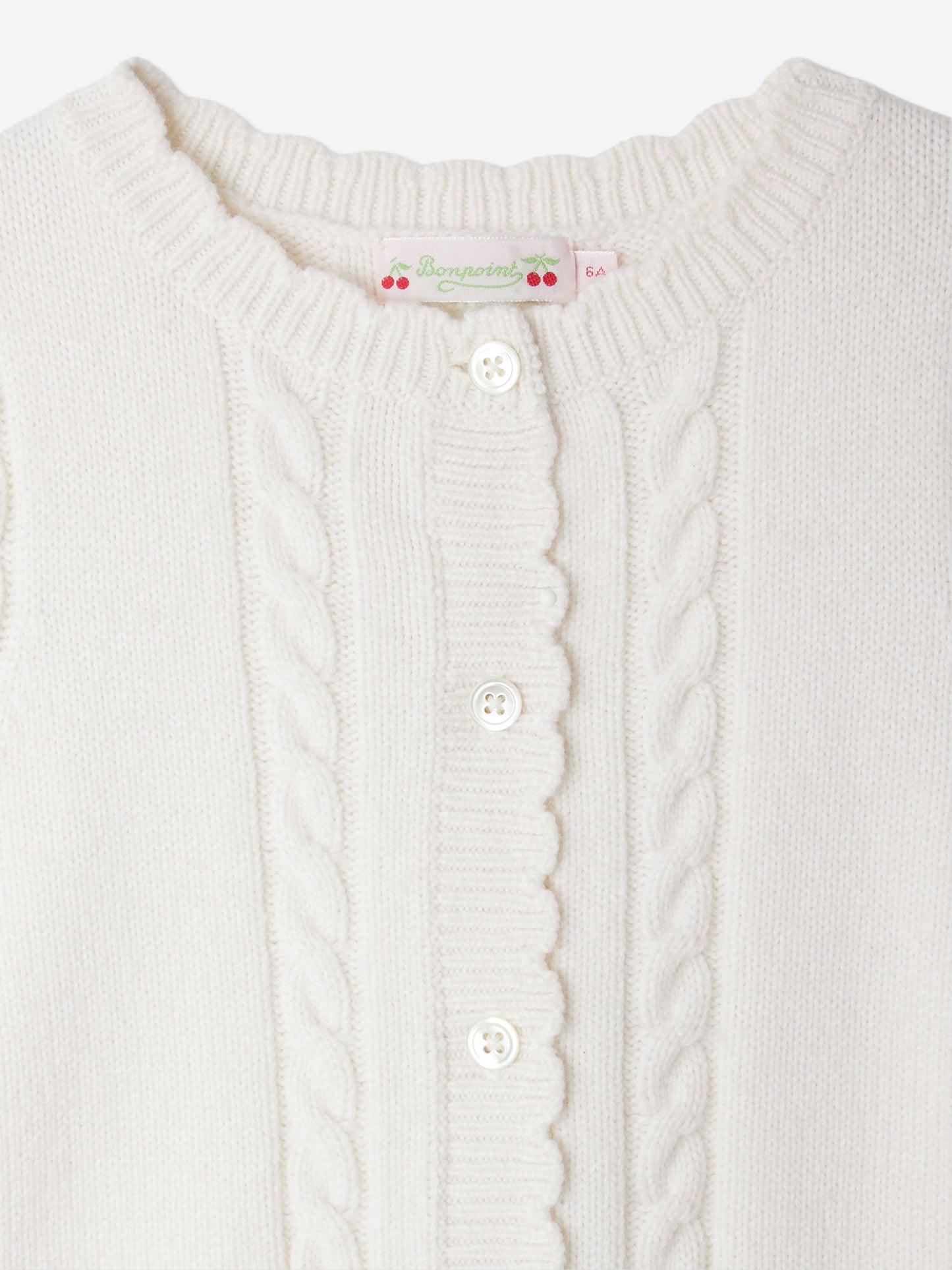 Bonpoint Girls Jobolene Sleeveless Cardigan in White