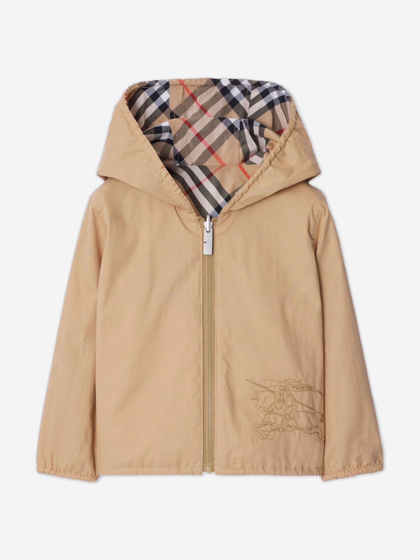 Burberry Baby Boys Mini Rufus Check Reversible Jacket in Beige