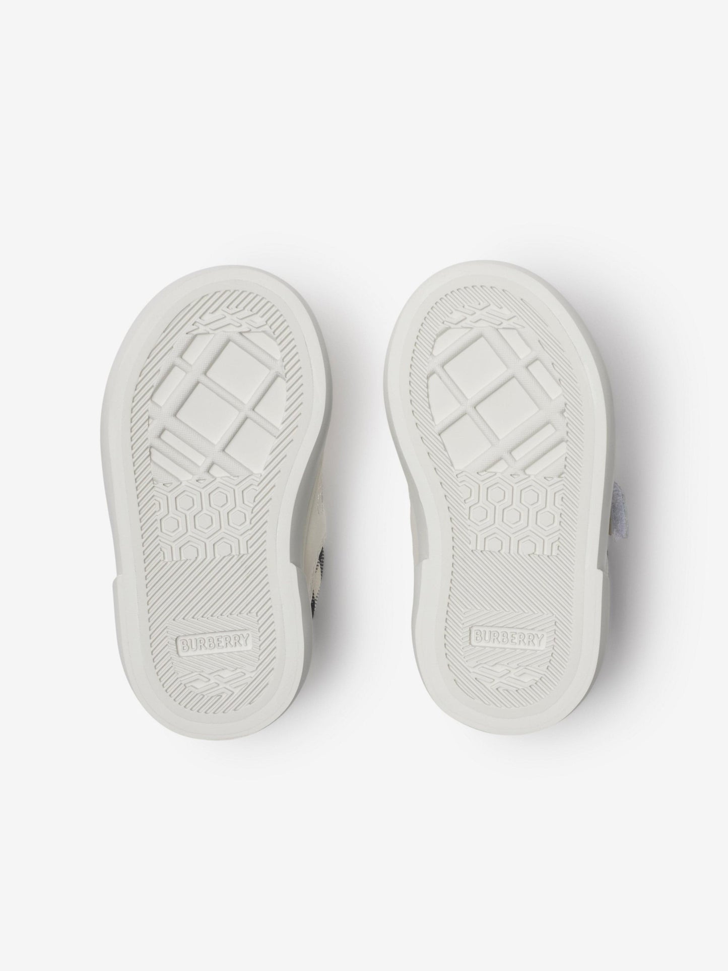 Burberry Kids Cotton and Leather Noah Strap Trainers in White