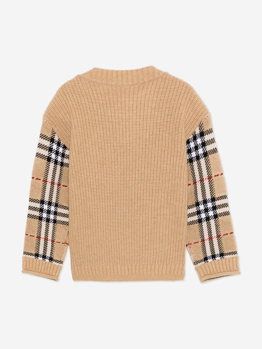 Burberry Boys Patrick Check Jumper in Beige