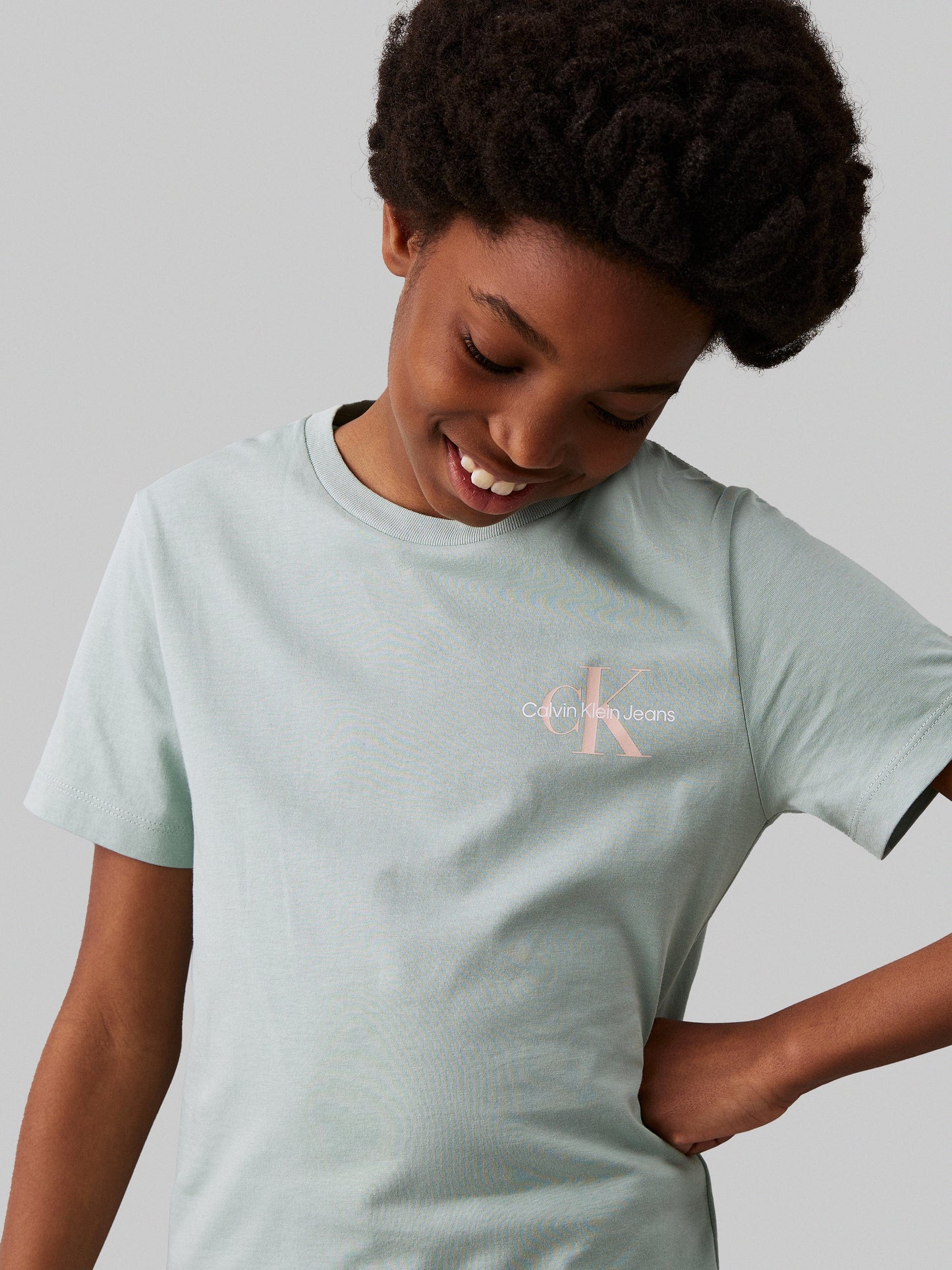 Calvin Klein Kids Chest Monogram T-Shirt in Green