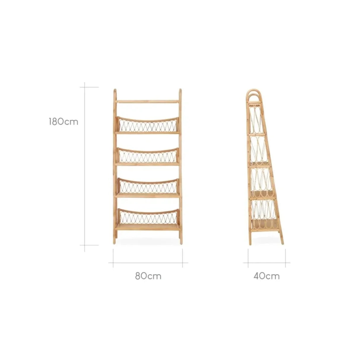 CuddleCo Aria 5 Tier Shelving Unit - Rattan