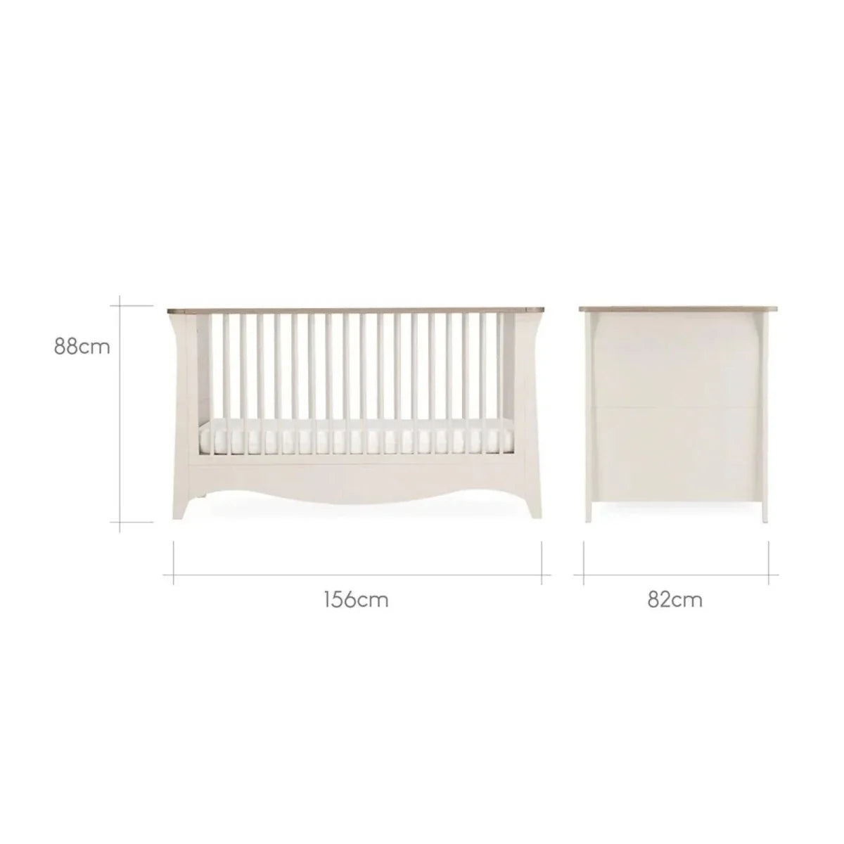 CuddleCo Clara Cot Bed - Cashmere & Ash