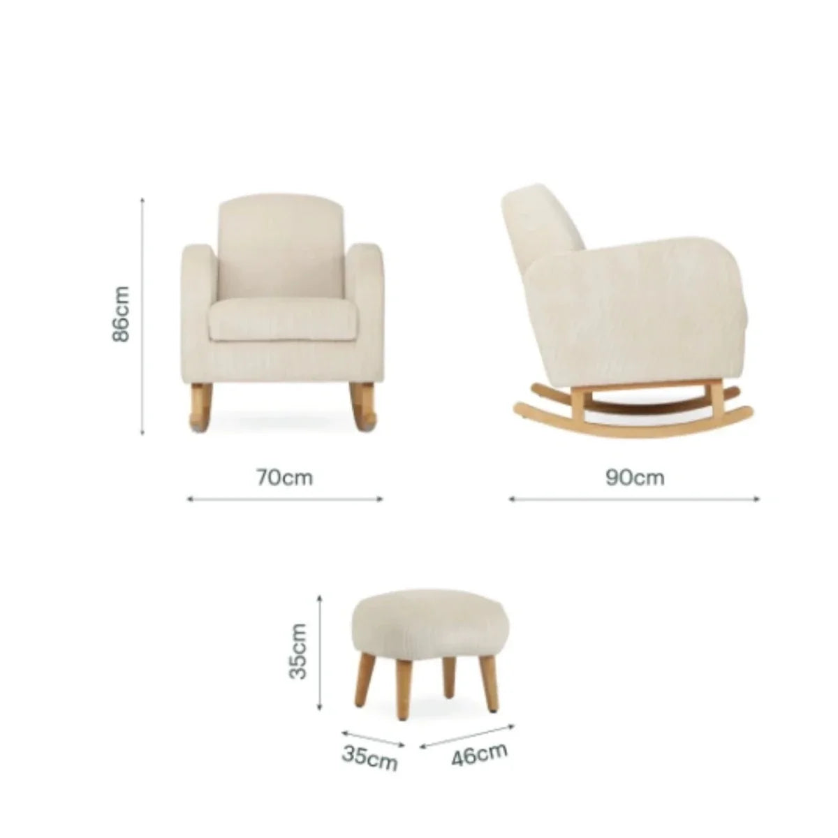 CuddleCo Etta Nursing Chair & Footstool - Sand