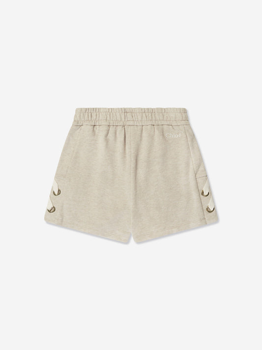 Chloé Girls Lacing Shorts in Beige