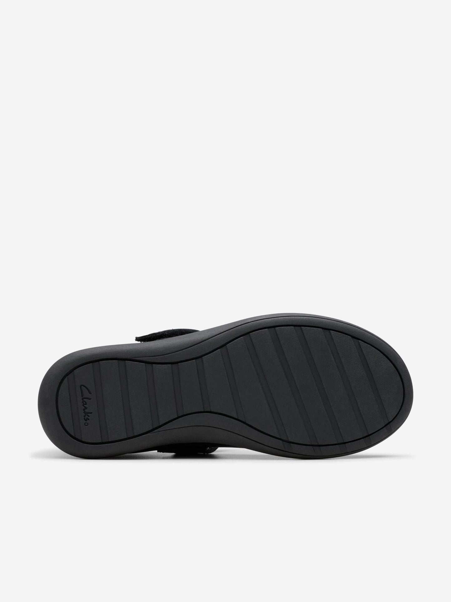 Clarks Girls Leather Etch Pure Shoes in Black (Standard Fit)