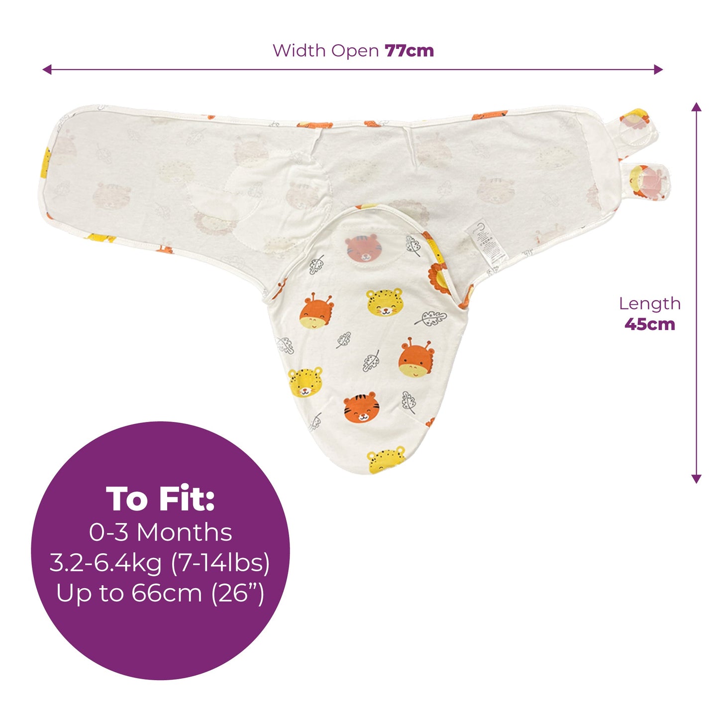 Callowesse Newborn Baby Swaddle 0-3 Months 0.5 TOG - Starry Night