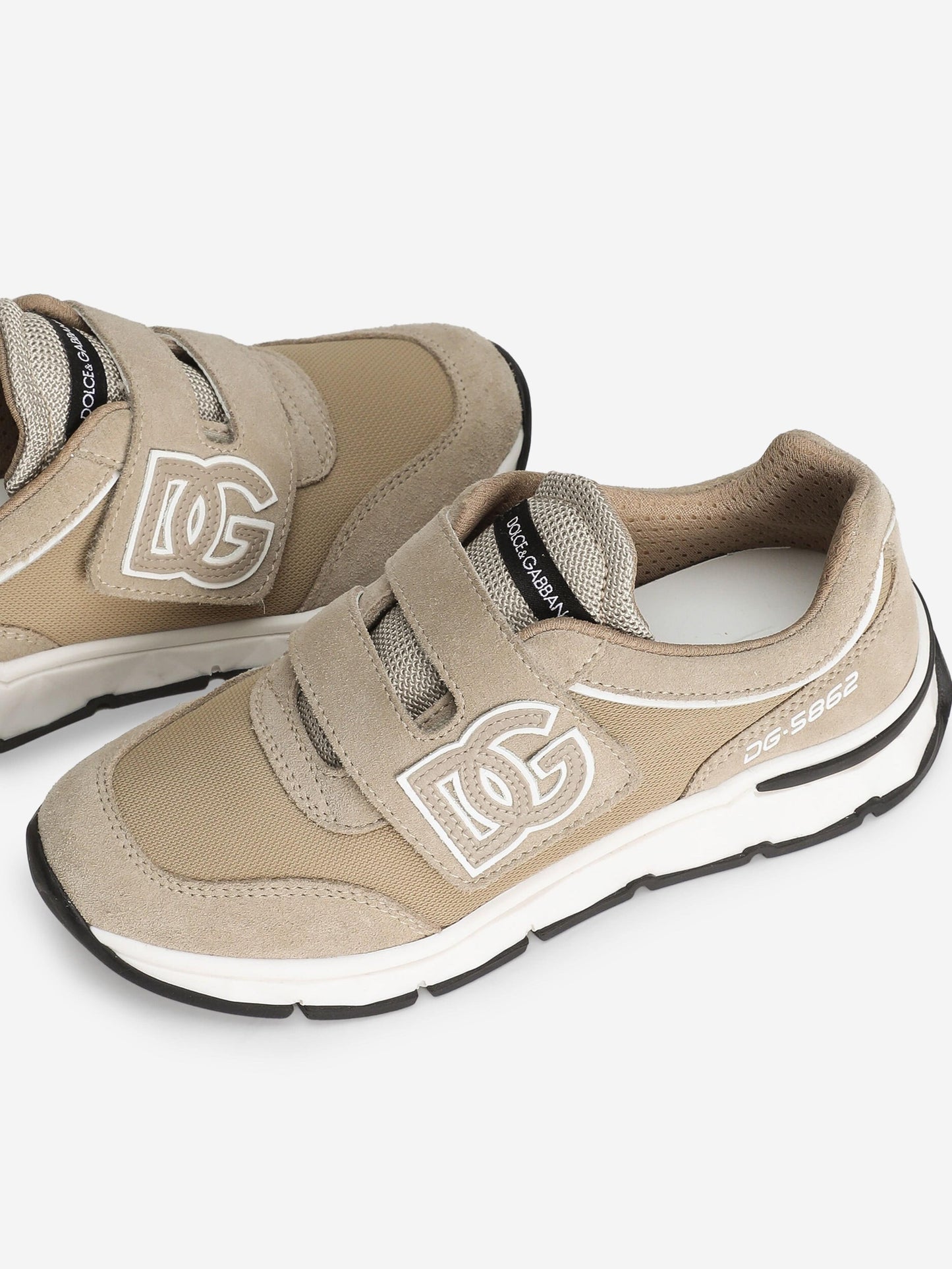Dolce & Gabbana Boys Suede and Mesh Trainers in Beige