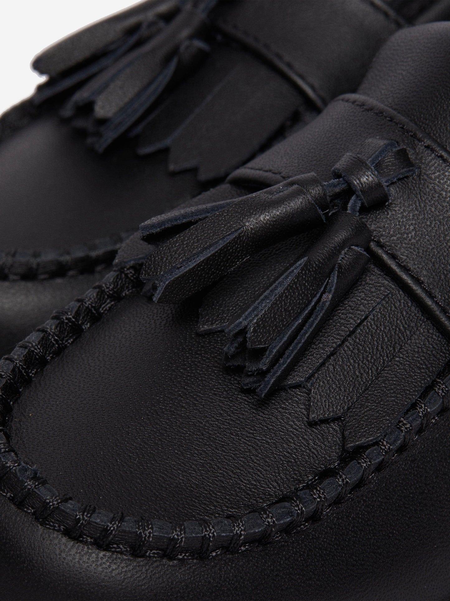Dr Martens Boys Adrian Leather Tassel Loafers in Black