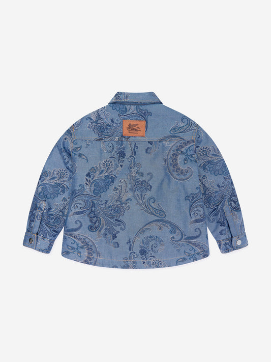 Etro Kids Paisley Print Jacket in Navy