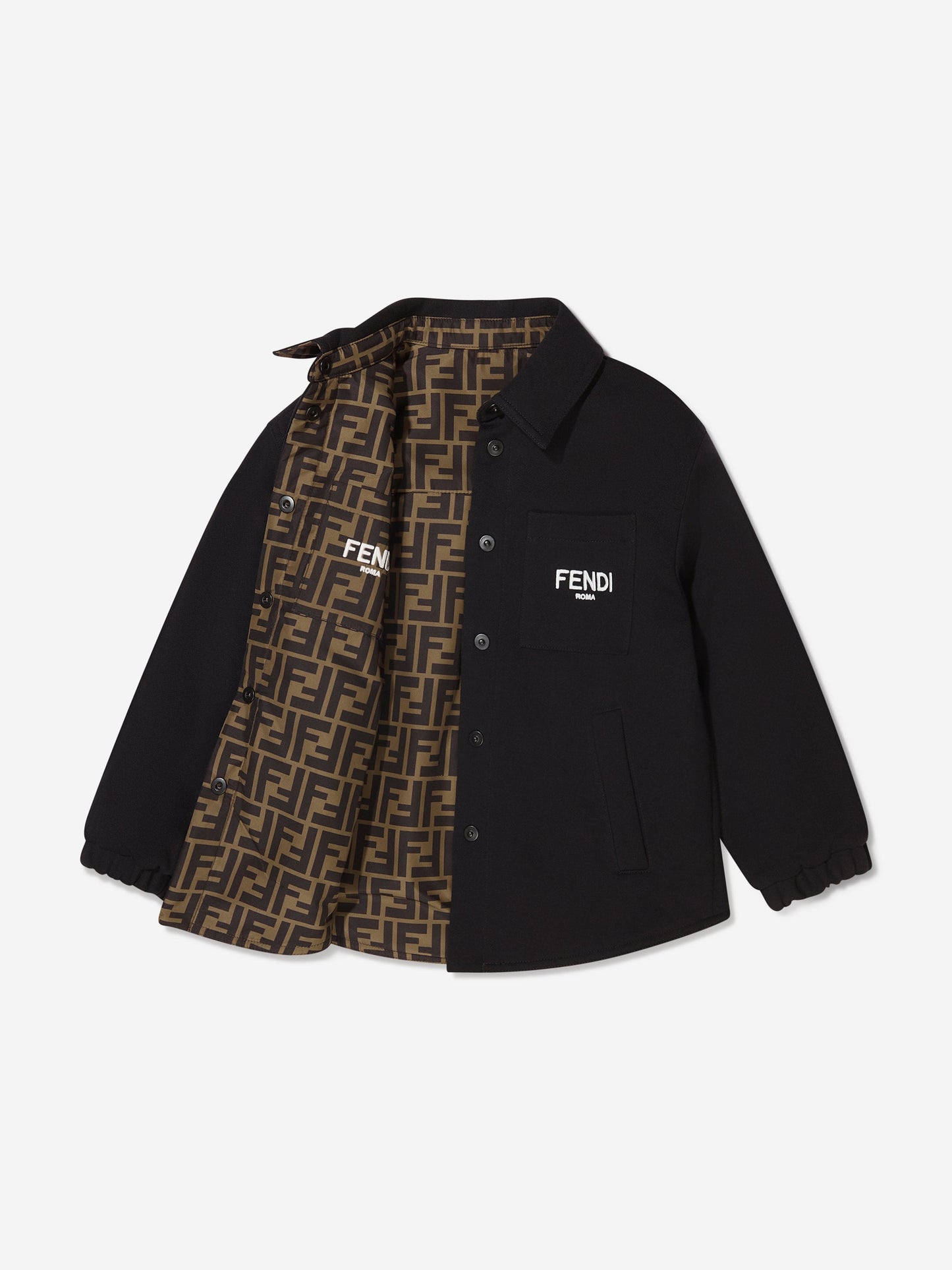 Fendi Kids Reversible Shirt Jacket in Black