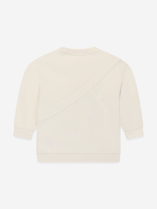 Fendi Kids Baguette Bag Sweatshirt in Beige