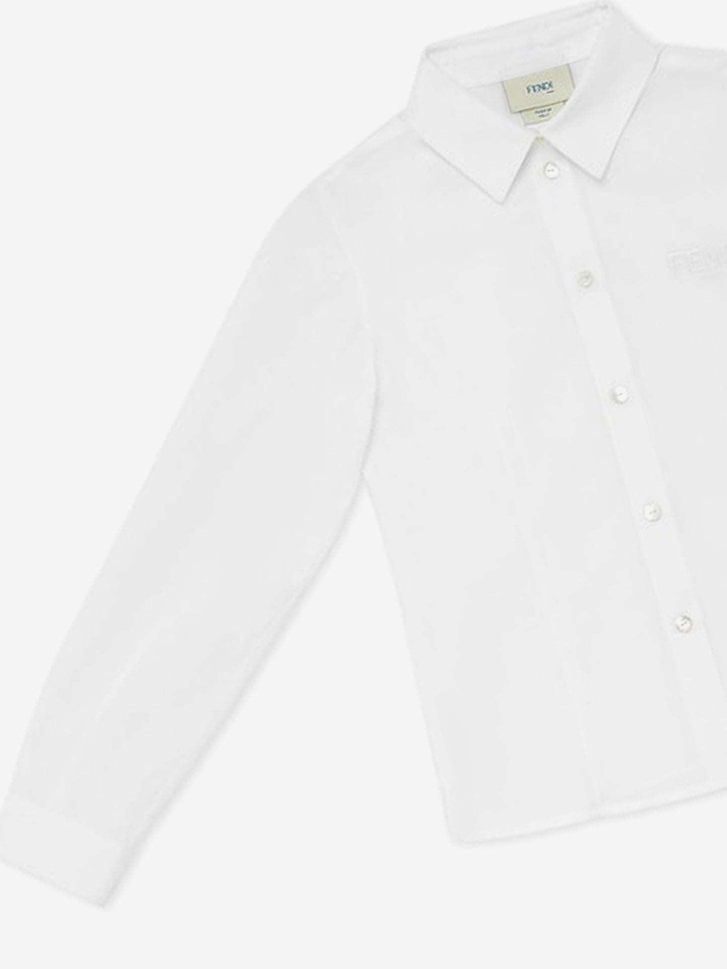Fendi Girls Cotton Shirt in White