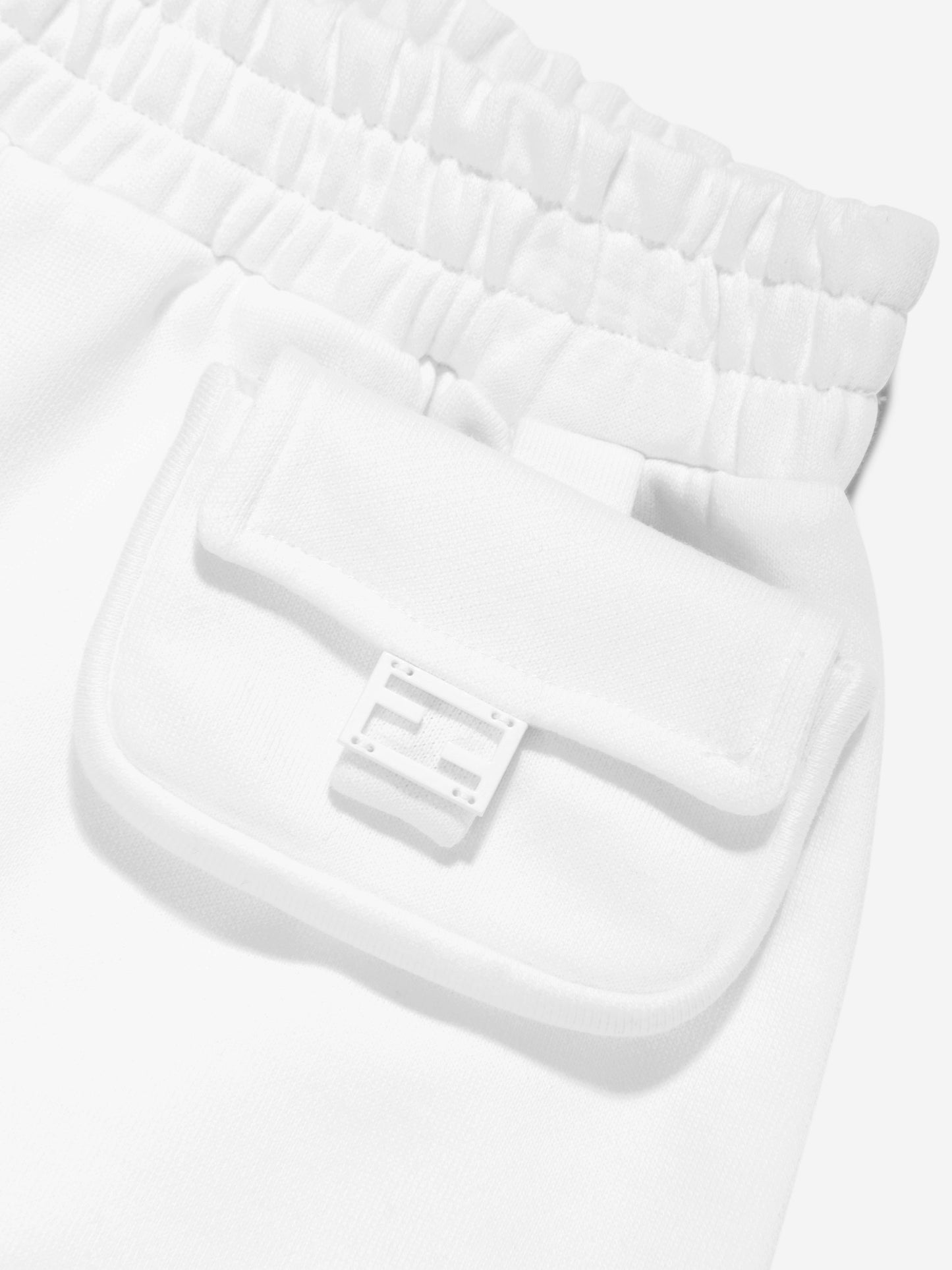 Fendi Girls Baugette Pocket Shorts in White
