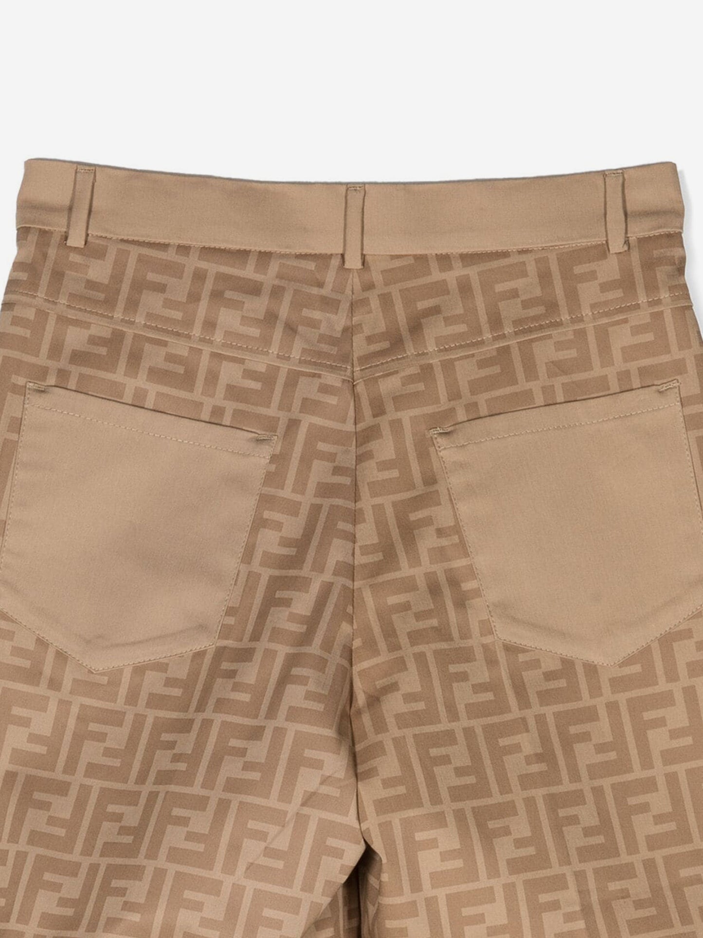 Fendi Boys FF Logo Shorts in Beige
