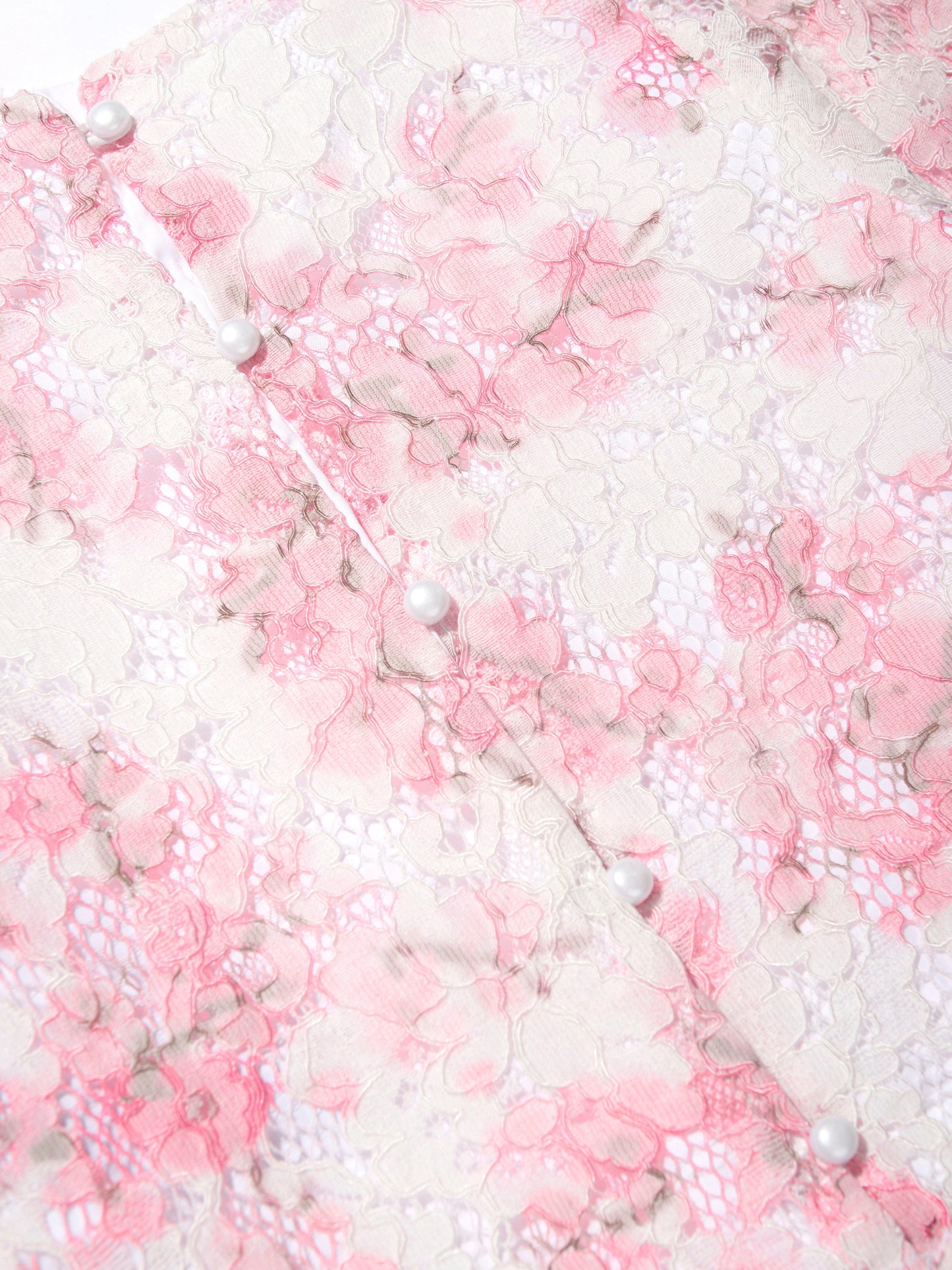 Guess Girls Cherry Blossom Lace Blouse in Pink