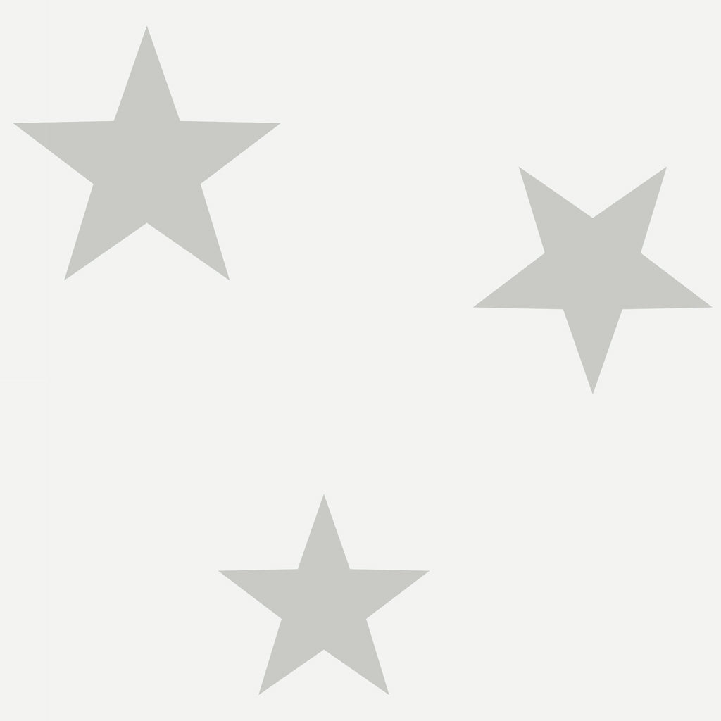 Hibou Design Stars Wallpaper - Silver/White