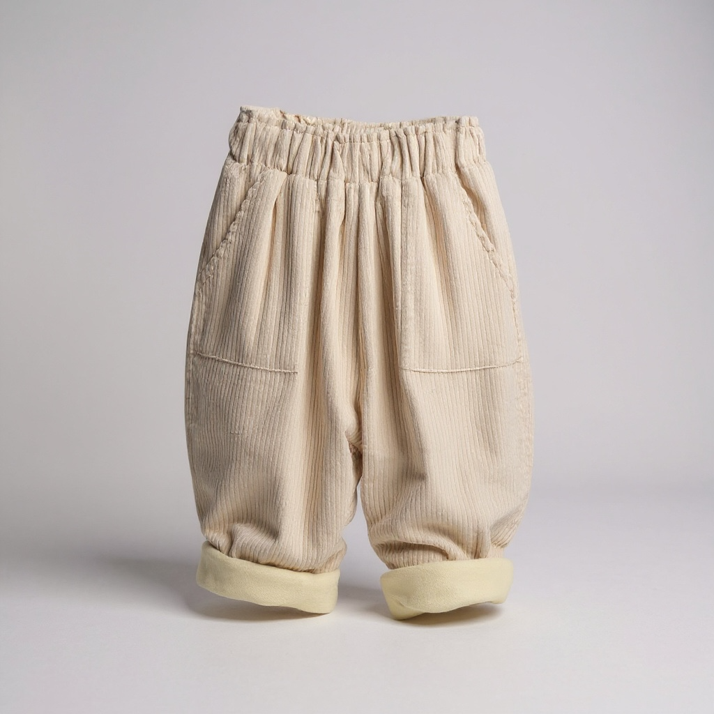 Fleece-Lined Corduroy Baby Trousers