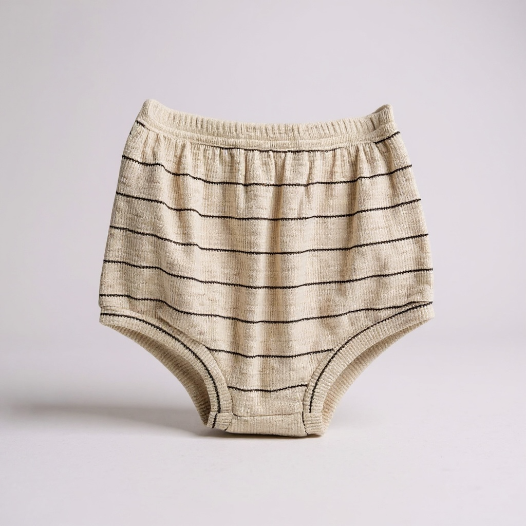Beige Stripe Short Sleeve Top & Bloomer Set