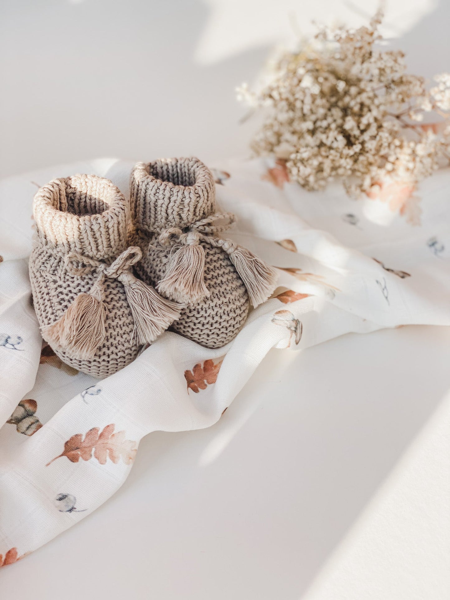 Organic Baby Bonnet & Bootie Set