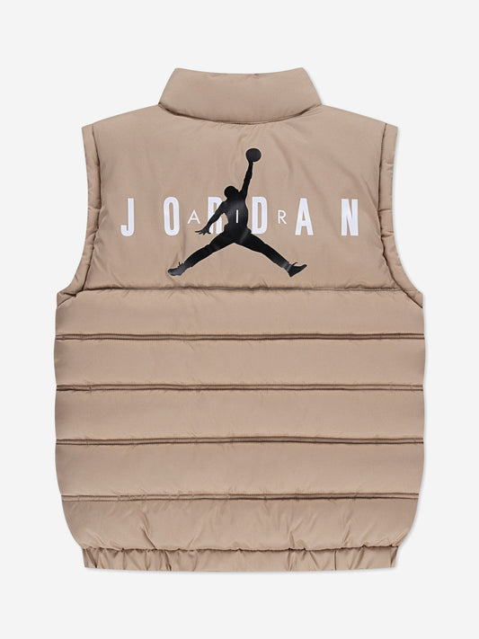 Jordan Boys Puffer Filled Gilet in Beige