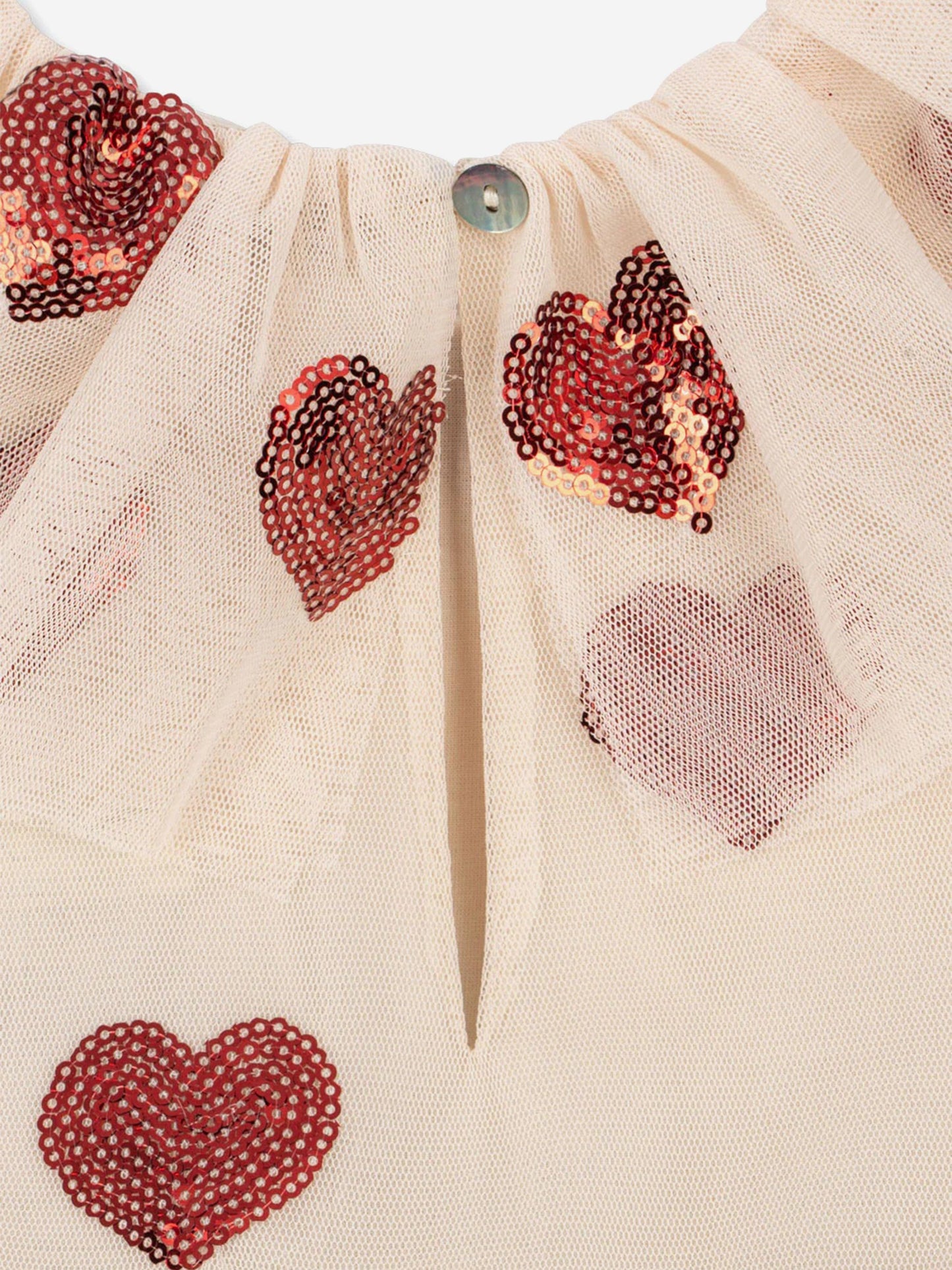 Konges Sløjd Girls Yvonne Tulle Hearts Fairy Dress in Ivory