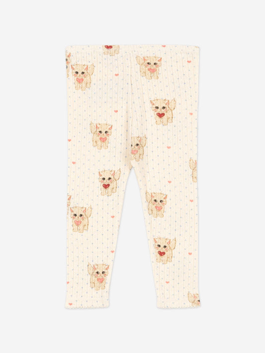 Konges Sløjd Baby Girls Minnie Miao Amore Leggings in Ivory