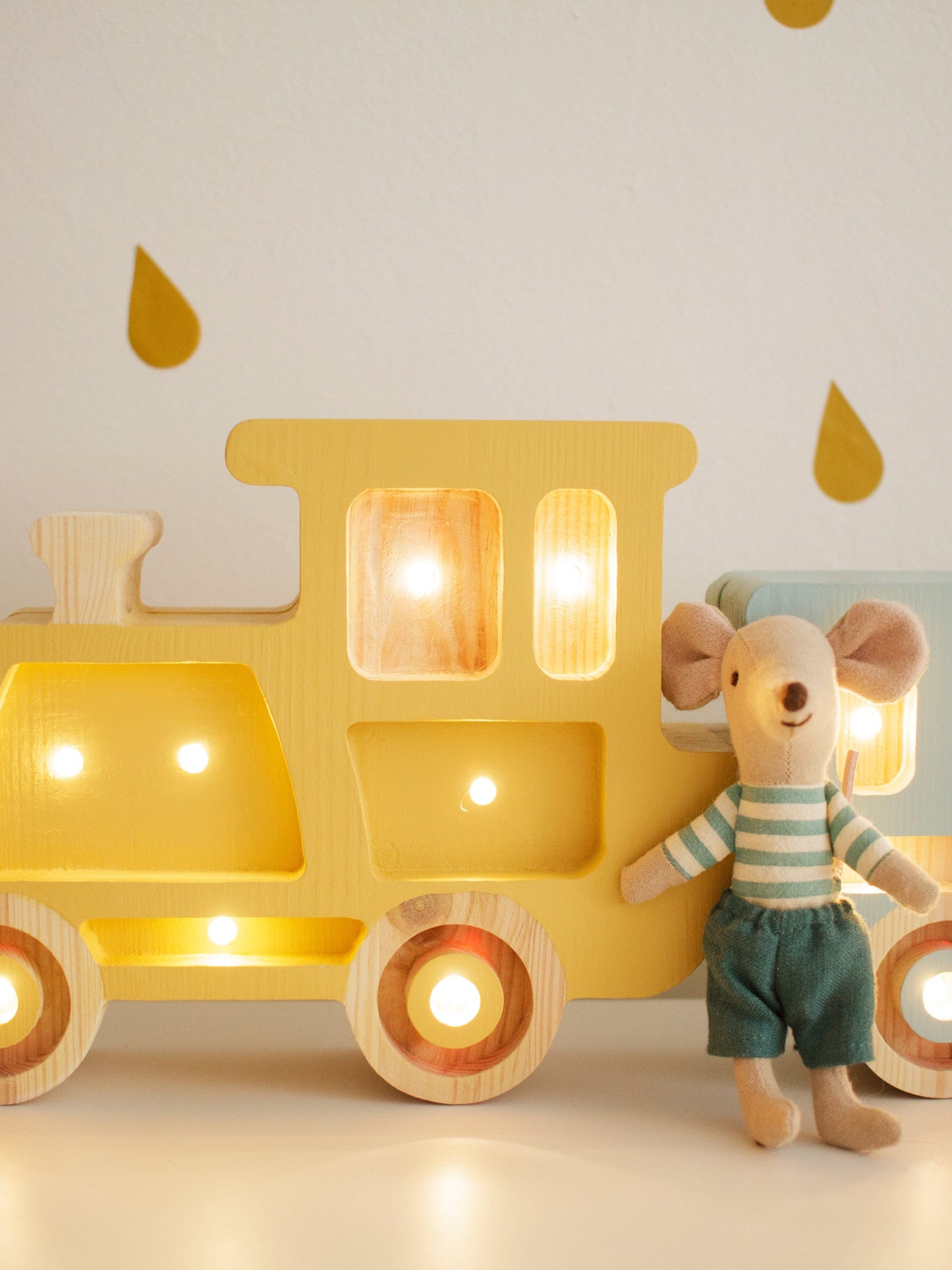 Little Lights Train Lamp in Yellow (16x56x5.5 cm)