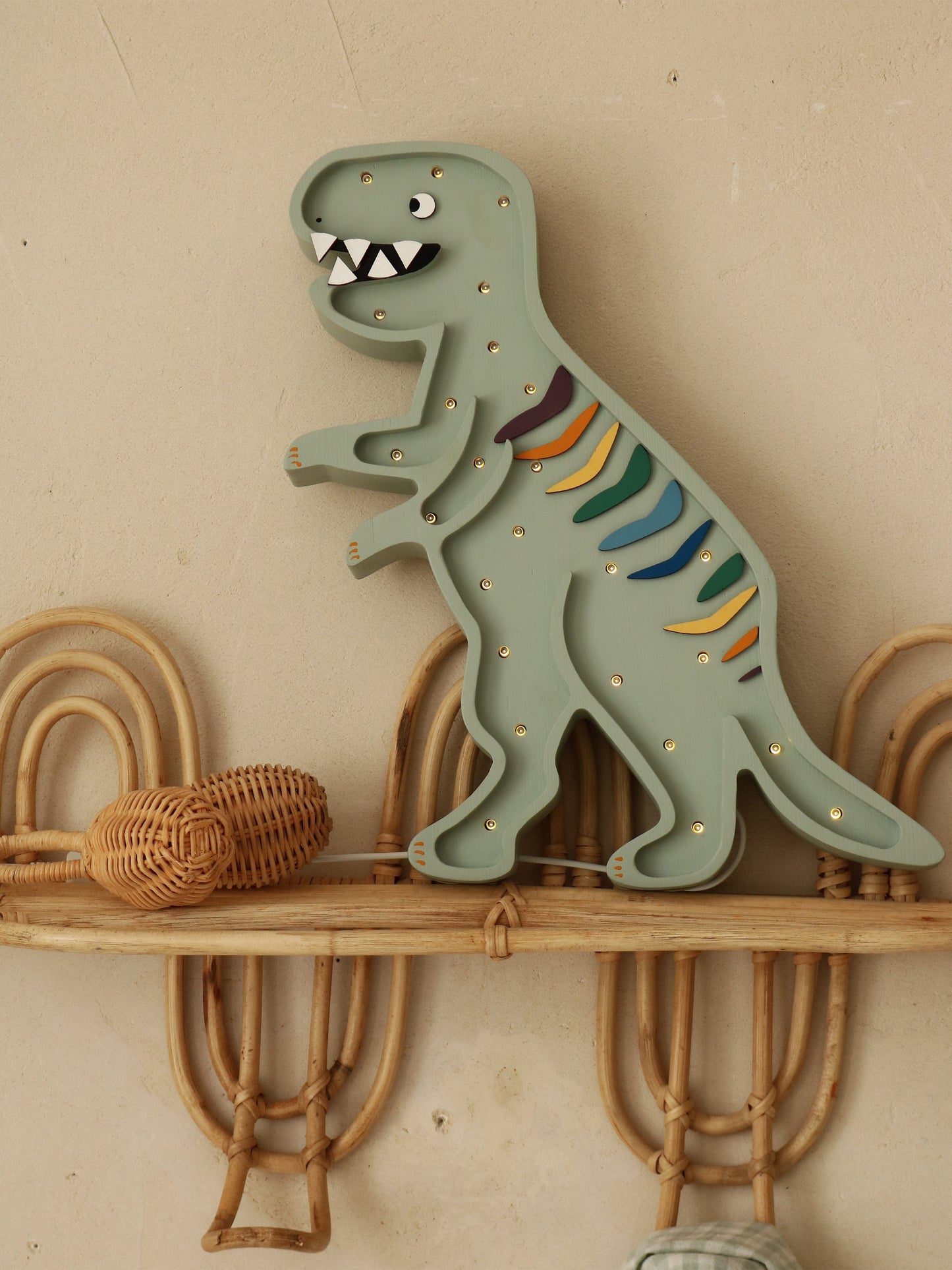 Little Lights Dino T.Rex Lamp in Grey (38.5×26.5x5.5 cm)