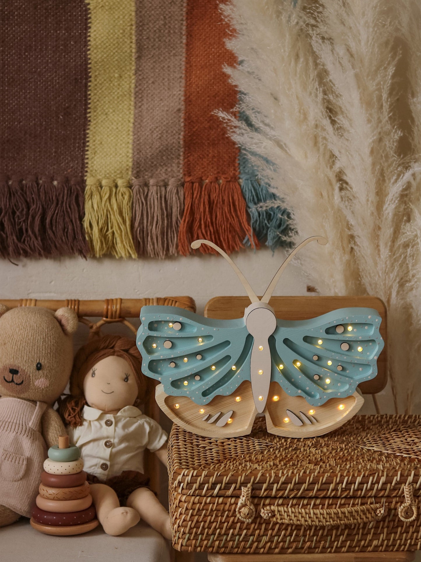 Little Lights Butterfly Lamp in Blue (19x35x5.5 cm)