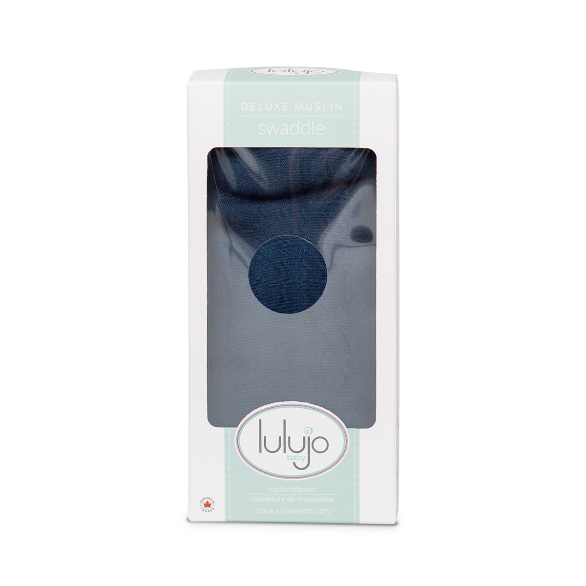 Lulujo - Bamboo Swaddle Blanket - Navy (120cm x 120cm)