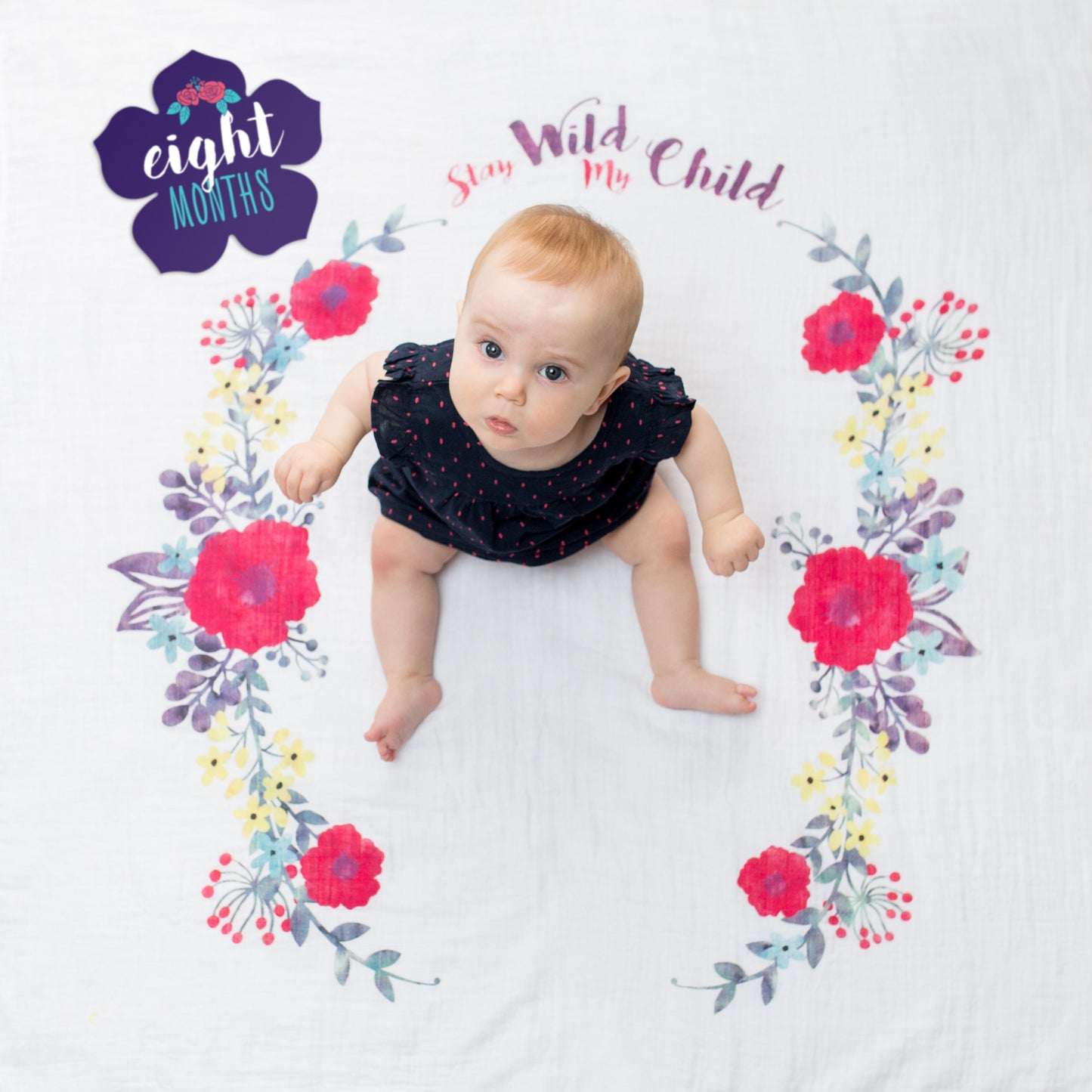 Lulujo - Single Muslin Swaddle & Cards Gift Set- Stay Wild My Child