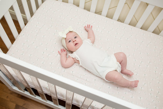 Lulujo - Cotton Fitted Cot Sheet - Dragonflies (135cm x 70cm)