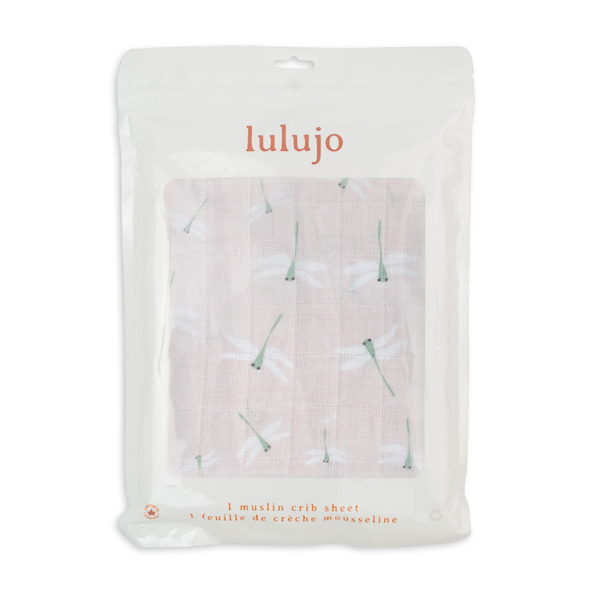 Lulujo - Cotton Fitted Cot Sheet - Dragonflies (135cm x 70cm)