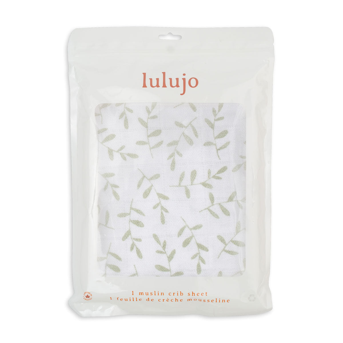 Lulujo - Cotton Fitted Cot Sheet - Greenery (135cm x 70cm)