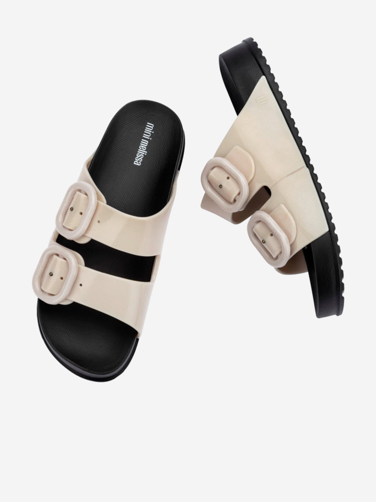 Mini Melissa Girls Cozy Slide Sandals in Ivory